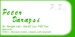 peter darazsi business card